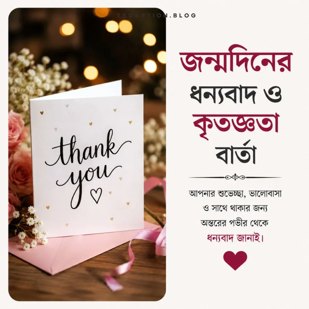 জন্মদিনের ধন্যবাদ ও কৃতজ্ঞতা মেসেজ