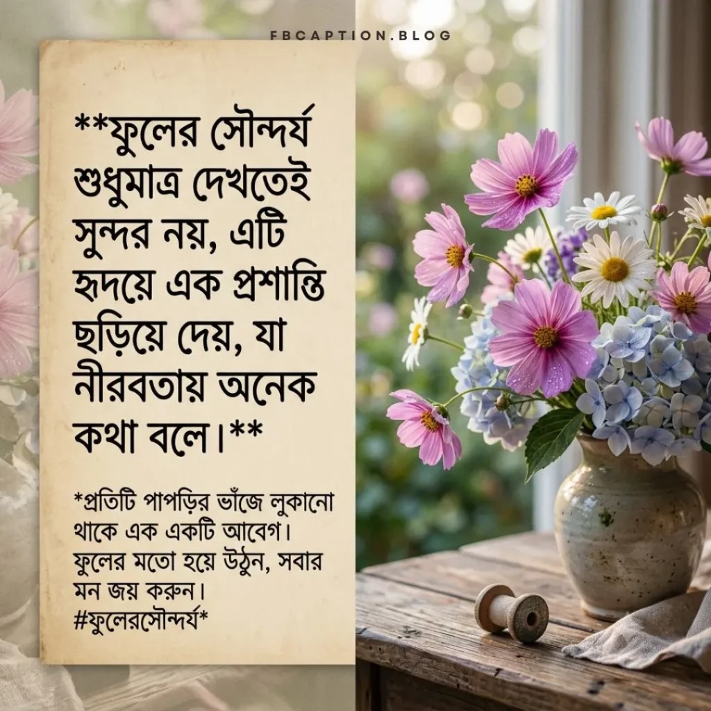 ফুলের সৌন্দর্য নিয়ে হৃদয়স্পর্শী স্ট্যাটাস